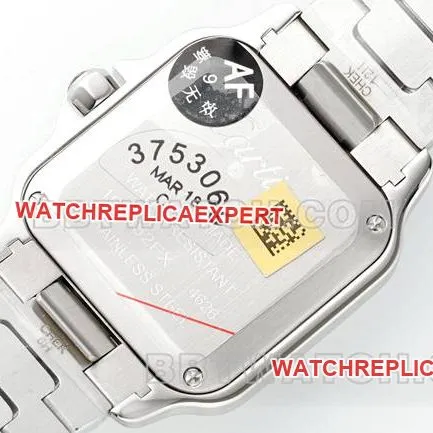 top-tier watch Santos Cartiersilver dialdiamond bezelquartz movementside live photo