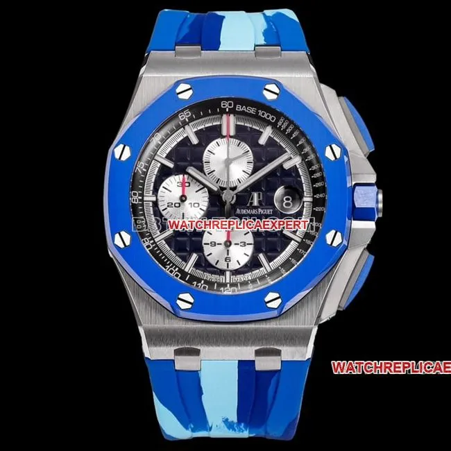 TW factory Audemars PiguetRoyal Oak offshore top-tier 1:1high-quality replicablue dial rubber model 26400braceletlive photos