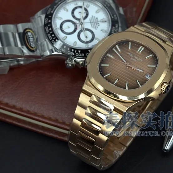 3K FactoryPatek PhilippeNautilustop-tier watch men's rose gold coffee noodle steel bracelet price and pictures clasplive photos