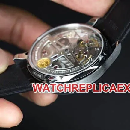 ZF Factorytop-tier watch Portuguese 7 roasted blue needle 7-day chain men's white dial black belt high-value mechanical leather strap watch movement picture