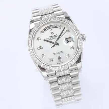 EWtop-tier watch Rolex men's white dialsteel bracelet2021 new product day displayDatejust mechanical watch clasp picture