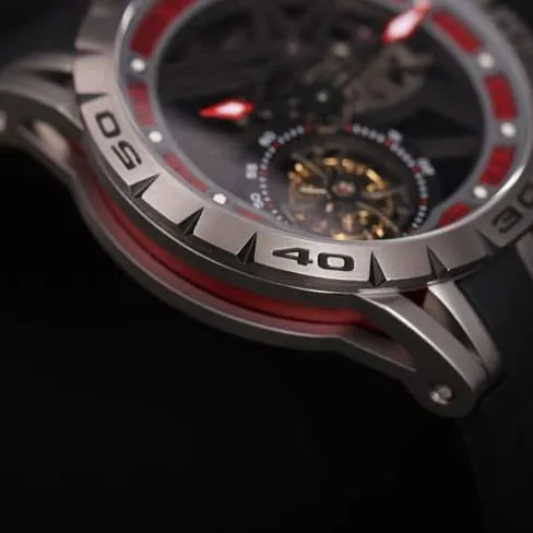 JB Roger Dubuis King Series top-tier watch men's black dialrubber strapautomatic movementtourbillon watch clasp picture