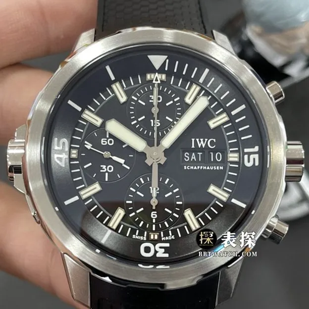 V6 factory IWC watch marine timepiece top-tier watch men's black dial rubber model pictures and prices caseback live photo