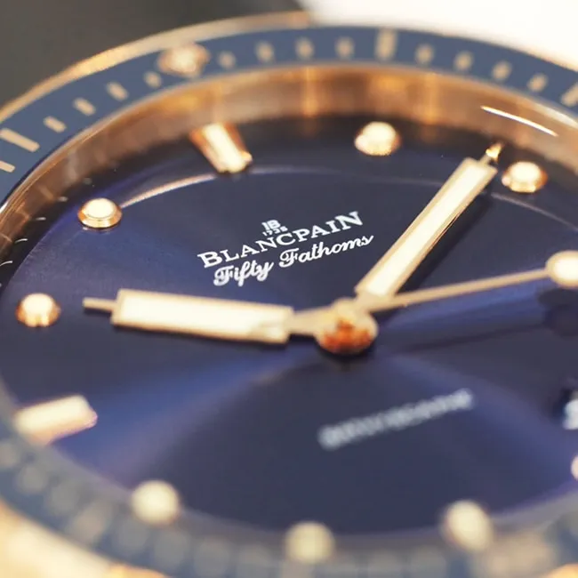 top-tier watch Blancpain men's blue dial nylon strap fifty fathom series movement picture