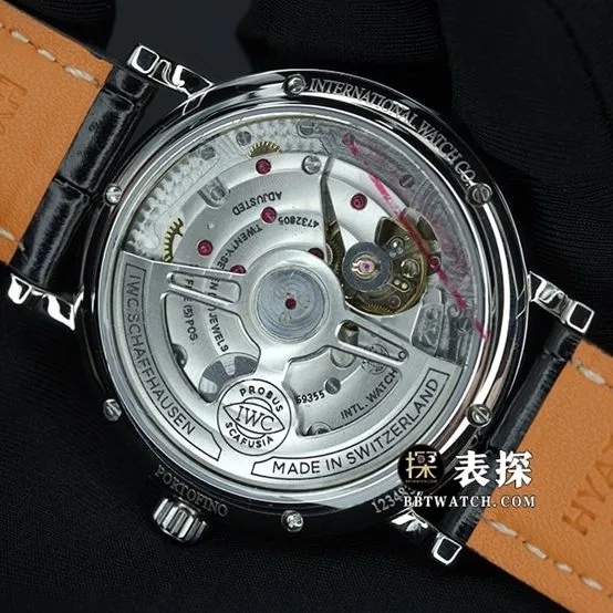 TWA Portofino IWC1:1replica watch blue dialleather strap model side live photo