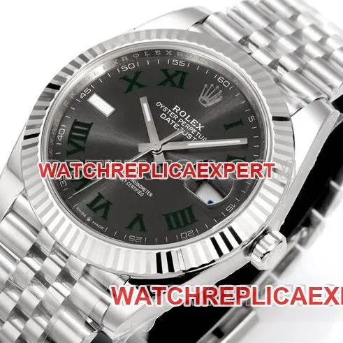 Watch JF Factory Log Rolex Gray Dial Roman Numeral 3235 Mechanical 41mm braceletlive photos