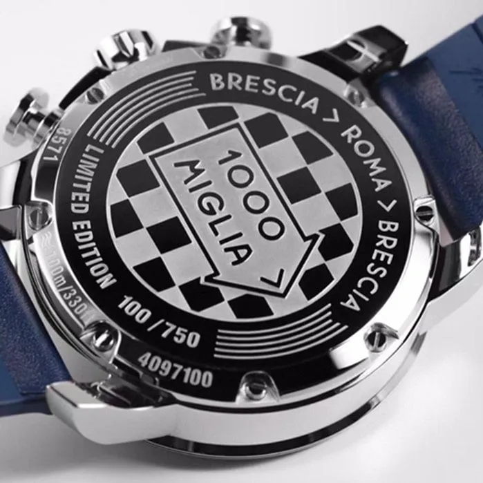 top-tier watch Chopard men's blue dial racing series leather strap watch clasp picture