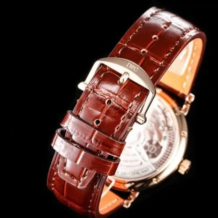 top-tiersuper cloneTWAIWC Portofino series white dialIW516409 see-through bottom watch clasp picture