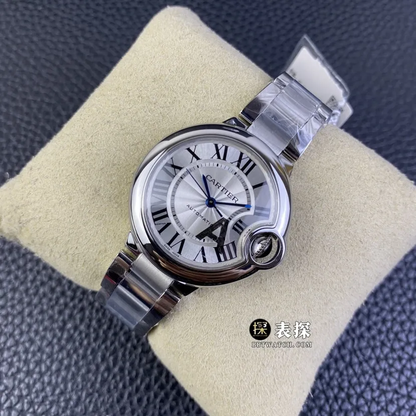 V6 factory Cartier blue balloon top-tier watch ladies silver white dialsteel bracelet model pictures and prices front live photo