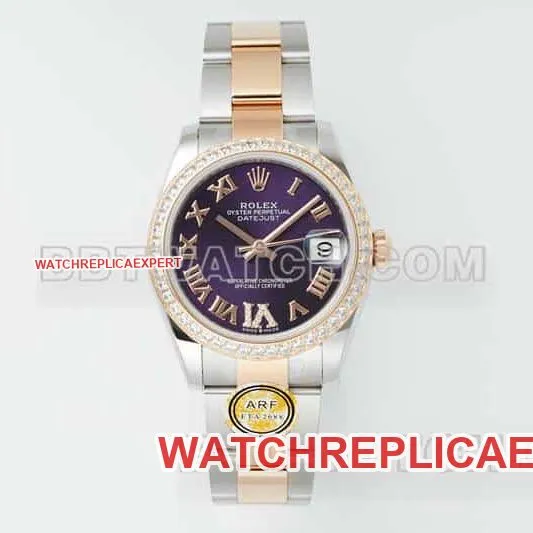 ARF FactoryRolex log 1:1super purple disc diamond bezel31mm gold three grid link 278381side live photo