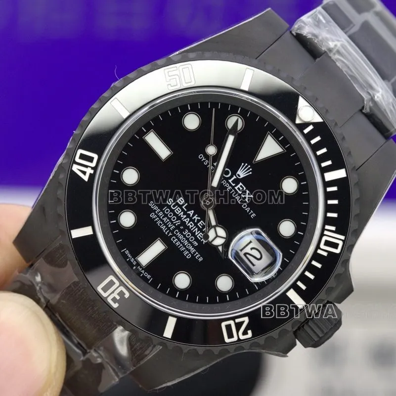 TW factory all black water ghost rolex collectible watches 2824 movement 40mm