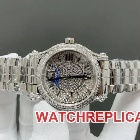 Chopard optimal collectible watches YF factory happy diamonds silver starry sky 2892 mechanical movement steel belt models side actual picture