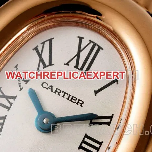 Cartier watch BLS factory bathtub 17 size quartzrose gold bracelet watch front live photo