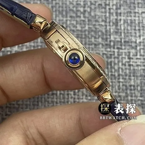 AF FactoryCartier Pasha watch women's silver white dial diamond leather strap model pictures and prices side live photo