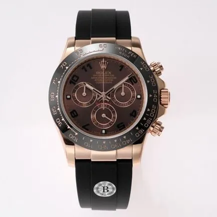 top-tier replicaRolex men's black dialrubber strap popular Cosmograph Daytona automatic movement watch clasp picture