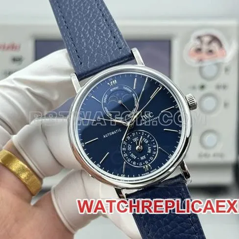 top-tier watch Portofino GR factory IWC blue dial blue leather strap model clasplive photos