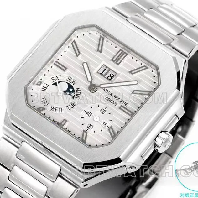 Patek Philippe1:1replica watch 3k factory 45mm black white dial240psmovementsteel bracelet model 5822clasplive photos