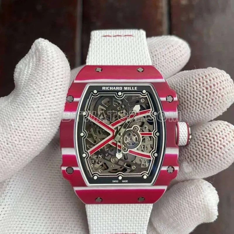 Richard Mille men's top-tier 1:1high-quality hollow plate white RM67-02front live photo