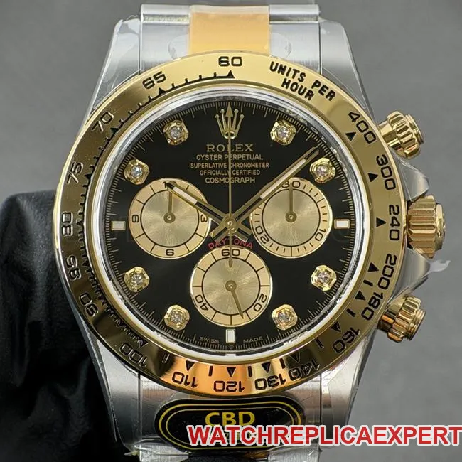 CBD factory watch Rolex Daytonablack dial gold steel bracelet4131clasplive photos