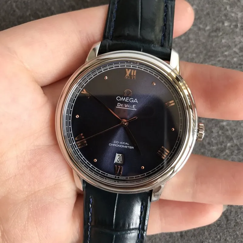 Omegatop-tier watch Diefei series black face men's mechanical watch side view