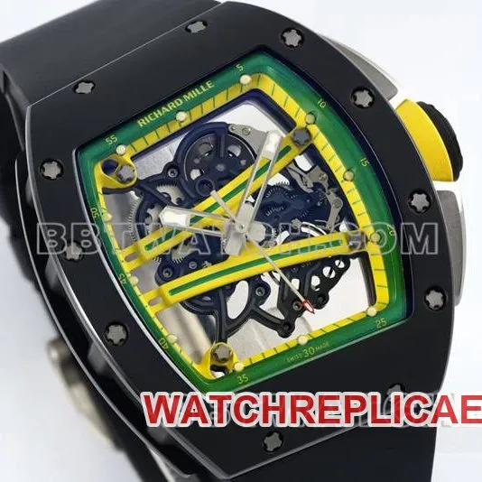 Richard Milletop-tier watch R factory hollow plate black rubber model RM061side live photo