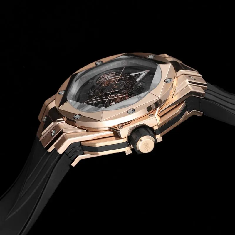 HublotHublotsuper watch new BigBangSangBleuII tattoo men's mechanical watch clasp picture