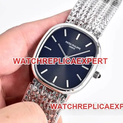 collectible watch Patek PhilippeGOLDEN ELLIPSEblack dial5738caseback live photo