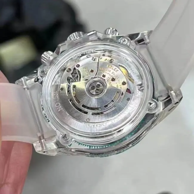 Top Rolex Daytona Customized AET 4130 Caliber Sapphire Crystal Case Men's Mechanical Watch Front View
