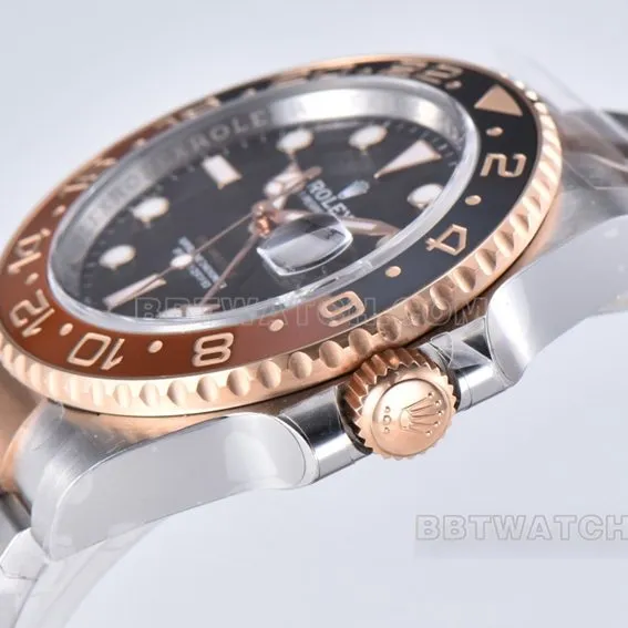Factory C RolexGMT-Master1:1top-tier root beer ring m126711chnr-0002side live photo