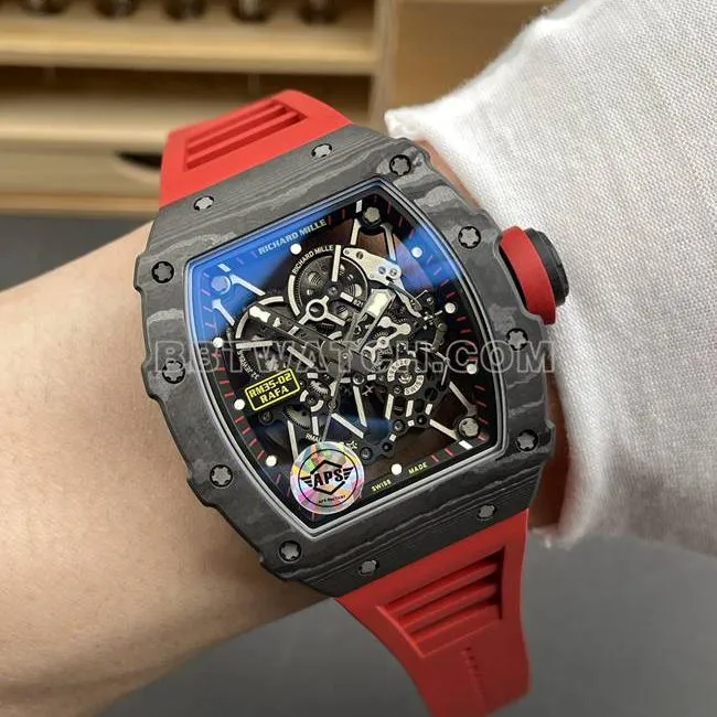 collectible watch APS factory Richard Mille carbon fiber red circle RM35-02front live photo