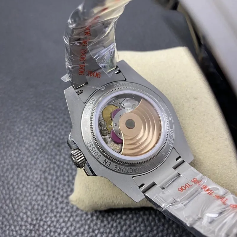 Super cloneRolex modified watch sandblasted shell carbon disk side view
