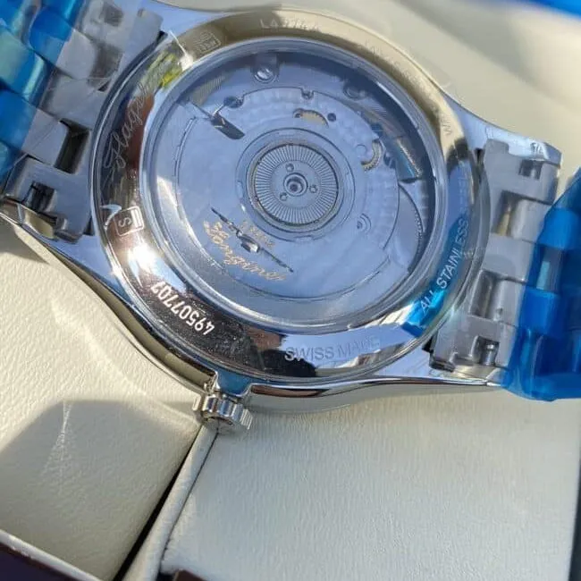 Longines Master Collection Swiss Engraved Movement Centennial Classic White Steel Couple's Watch Front View