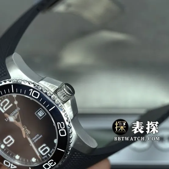 ZF FactoryLongines Concas top-tier watch men's black dial rubber model pictures and prices caseback live photo