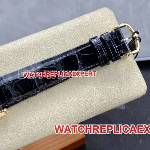 collectible watch DR factory Cartier tank black dial gold case quartz black braceletcaseback live photo