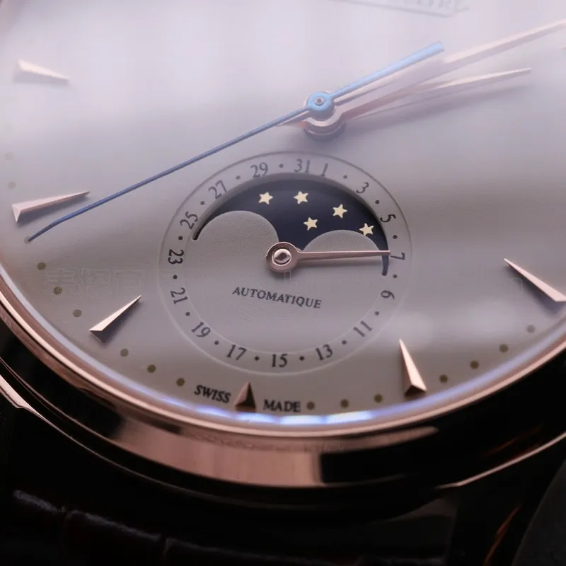 Jaeger-LeCoultre Master Series Moon Phase Ultra-Thin Men's Watch Rose Gold Watch Review Front View