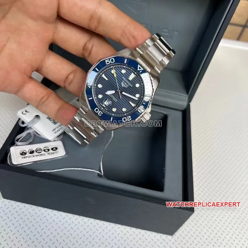 TAG Heuer Aquaracer top-tier super cloneblue dialsteel bracelet model WBP201B.BA0632clasplive photos
