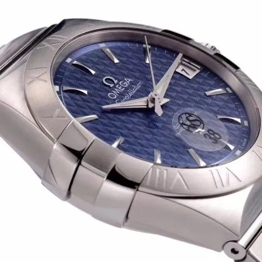 replicaOmega temperament blue dial date display vs constellation temperament 8500 mechanical watch clasp picture