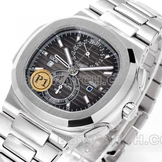 Sporty and elegant optimal watch P1 factory Patek Philippeblack dial mechanical steel bracelet model 5990side live photo
