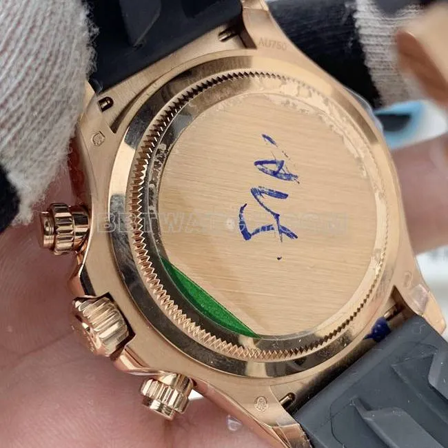 1:1replica watch RolexQF factory Daytonarose gold plate 4131 mechanical rubber braceletcaseback live photo