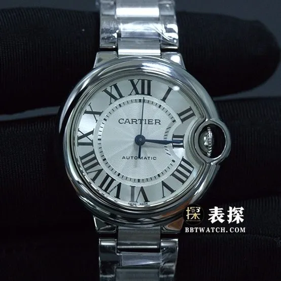 Cartier blue balloon watch women's 33mm white dial blue needle steel bracelet model pictures and prices caseback live photo