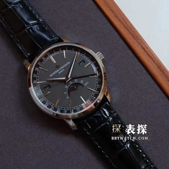 MX inherited Vacheron Constantin1:1replica watch men's dark gray plate leather strap model 4010T/000G-B740caseback live photo