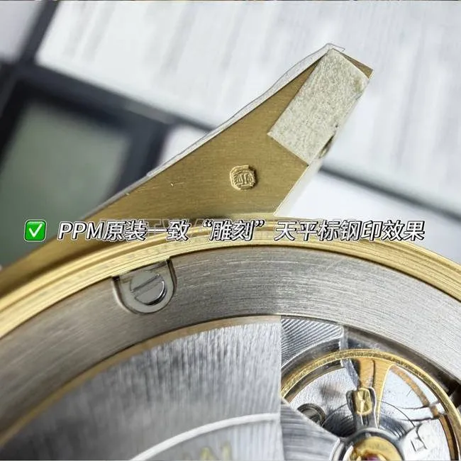 top-tier watch PPM factory RolexDay-Date mechanical black dialyellow goldside live photo