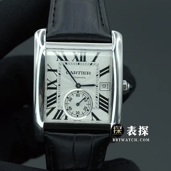 F5 factory Cartier tank watch men's Andy Lau same leather strap model pictures and prices side live photo