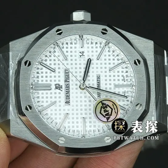 APS factory Audemars PiguetRoyal Oaktop-tier 1:1super watch men's white dialsteel bracelet picture and price front live photo