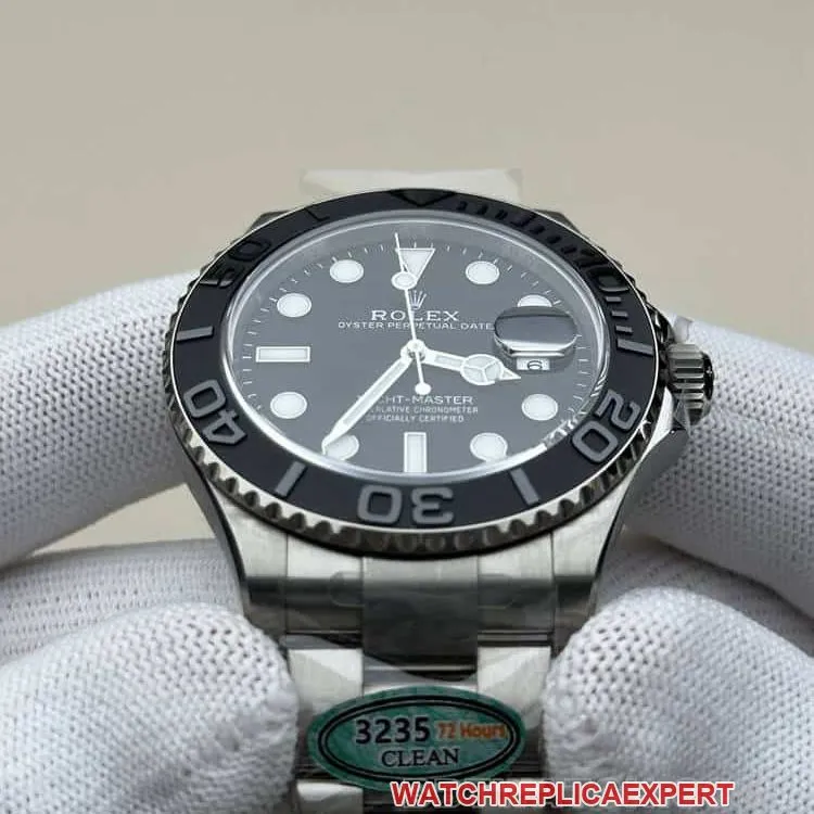 CleanRolex Yacht-Mastersuper cloneblack dialtitanium226627caseback live photo