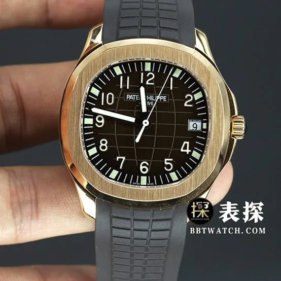 WY factory Patek Philippe1:1super watch black dial white needle rubber model picture and price caseback live photo