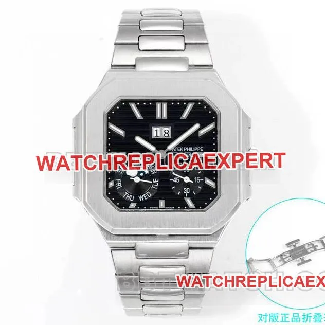Patek Philippe1:1replica watch 3k factory 45mm black white dial240psmovementsteel bracelet model 5822braceletlive photos