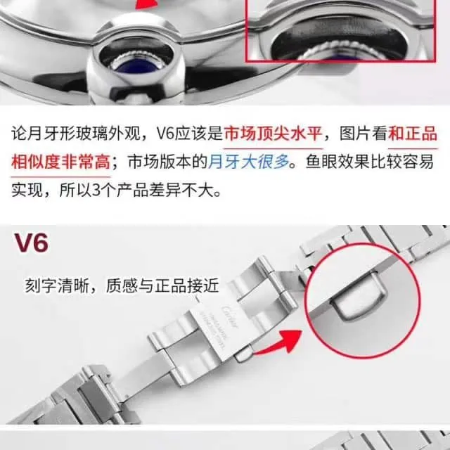 V6 Cartier Blue Balloon 42 Large Men’s Watch Review – Flying Blue Balloon boutique style movementdetail shots
