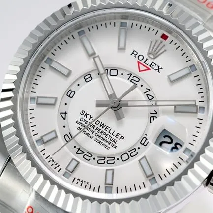 Top-tier replicaRolex men's white dialsteel bracelet Navigator series fully automatic movement watch clasp picture