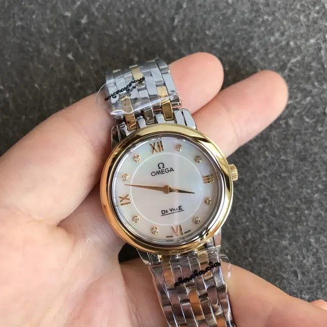 DK factory top-tier replicaOmegahigh-quality watch women's white dial Diefei series quartzsteel bracelet watch clasp picture